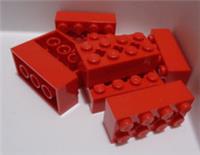 LEGO BRICKS 39789 6244918 Bricks Cross Holes 2x4 Red x8