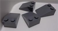 Lego Pieces & Parts 3298 4211106 2x3 Sloped Brick Dark Stone Grey x4