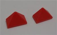 LEGO Parts & Pieces 6075074 - 15571 End Ridged Tile 1X2/45 degrees Red x2