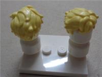 Lego Parts Minifigure Hair Wavey Bright Light Yellow x2 (Stand Not Included)