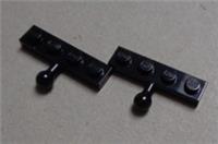 LEGO Parts 3184 4516020 Plate Modified 1x4 with Tow Ball Black x2