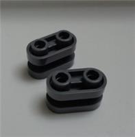 LEGO 6390673 77808 BRICK1X2 ROUNDED W/ 3.2 SHAFT DARK STONE GREY X2