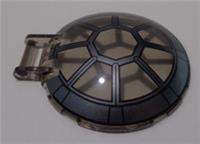 LEGO 18675 Cockpit Round (dish is 6x6) W/ Shaft Clear Brown Printed Pattern x1