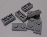 LEGO Parts 3023 - 4211398 Plate 1X2 Medium Stone Grey x8