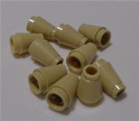 LEGO Pieces & Parts Cone 4589b - 4529237 1x1 Top Groove Tan x10