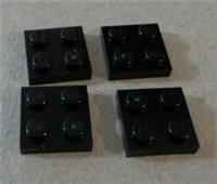 LEGO 3022 - 302226 Plates 2x2 Black x4- Bricks & Pieces & Parts & Spares**