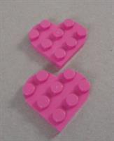 LEGO 39613 6254513 Parts Plate Round 3x3 Heart Dark Pink x2