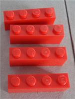 LEGO Parts & Pieces 3010 301021 Bricks 1x4 Red x4