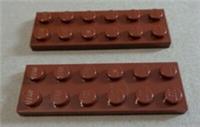 LEGO 3795 - 4211247 2x6 Plate Reddish Brown x2 Pieces & Parts **