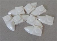 LEGO 49668 - 4224792 Plate 1x1 with Tooth Horizontal White x8 Parts & Pieces**