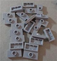 LEGO Pieces & Parts 15573 Plate 1x2 W/ 1 Knob Medium Stone Grey x22
