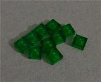 Lego 3024 6252046 Parts & Pieces 1x1 Transparent Green Square Plate x10
