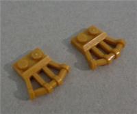 LEGO Parts 92692 Plate 1x2 with Angled Handles Gold x2