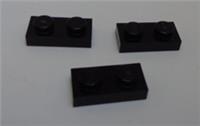 LEGO Parts & Pieces 302326 - 3023 1x2 Plates Black x3