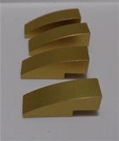LEGO Parts 50950 6516372 Curved Slope Brick 1x3 Gold Ink x4
