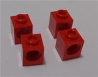 Lego Technic Parts 6541 654121 Brick 1x1 Red x4