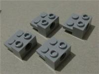 LEGO 73109 - 6326478 Technic Brick 1x2 With 1x2 Plate Medium Stone Grey x4 **
