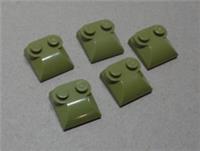 LEGO Parts 47457 - 6073984 Modified 2 x 2 x 2/3 Two Studs Olive Green x5
