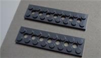 LEGO Technic 3738 - 4260707 Plate 2 x 8 with 7 Holes Dark Stone Grey x2