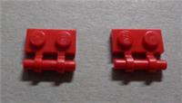 LEGO Parts & Pieces 2540 4140585 Plate, Modified 1x2 with Handle on Side Red x2