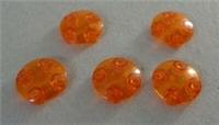 LEGO 2654 - 28558 6171727 Slide Shoe Round 2x2 Plate Clear Orange x5**