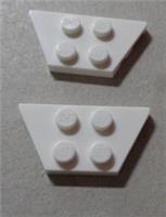 LEGO Parts & Pieces 51739 - 4249506 Wedge Plates 2x4 White x2