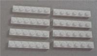 LEGO Parts & Pieces 3666 - 366601 Plate 1x6 White x8 **