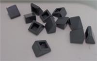 Lego 54200 - 4504378 1x1 2/3 Cheese Slope Wedge Dark Stone Grey x12