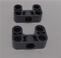 LEGO TECHNIC 3167 Liftarm U-Shape Thick 2x3 Perpendicular Dark Stone Grey x2