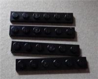 LEGO Pieces & Parts 3666 - 366626 1x6 Plate Black x4
