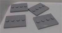 Lego 17836 - 6079461 Plate 3X4 With 4 Knobs Medium Stone Grey x4