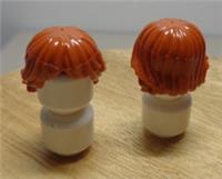 Lego Parts Minifigure Medium Length Hair Dark Orange x2 (Stand Not Included)