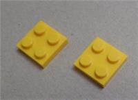 LEGO Parts & Pieces 3022 - 302224 Plates 2x2 Bright Yellow x2