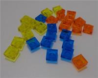 Lego 3024 - 6252040 6252044 6252045 Plate 1x1 Clear Orange/Yellow/Blue x27