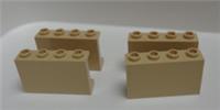 LEGO Parts 14718 6195544 Panel 1x4x2 with Side Support Tan x4