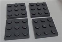 LEGO - 11212 - 6039176 Plates 3x3 Dark Stone Grey x4 Parts **
