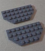 Lego Bits 68297 6311001 wedge plate 4x8 cut corners Dark Stone Grey x2