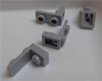LEGO Parts 73825 6345639 Bracket 1x1 - 1x2 Inverted Medium Stone Grey x4