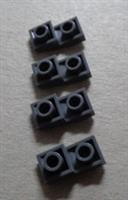 LEGO Parts 24201 - 6215212 Slope Curved 2x1 Inverted Dark Stone Grey x4