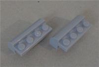 LEGO 6081 4260409 Brick 2x4x1/3 Curved Top Medium Stone Grey x2