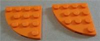 LEGO 30565 - 6195359 Plate Round Corner 4x4 Bright Orange x2**