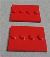 Lego 17836 - 6250570 Plate 3X4 With 4 Knobs Red x2**