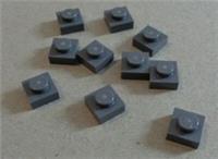 Lego 3024 - 4210719 Plate 1x1 Dark Stone Grey x10 **