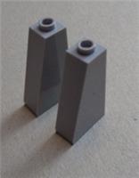 LEGO Parts & Pieces 4460 - 4211494 Slope Brick 1X2X3 Medium Stone Grey x2