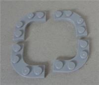 Lego 68568 6383110 Plate 3x3 with 1/4 Circle with Cut Out Medium Stone Grey x4