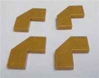 LEGO 27263 - 6388241 Tile 2X2, Deg. 90, W/ Deg. 45 Cut Gold x4