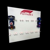 Display frame for Lego Formula One 71049 F1 Series Collectible Race Cars white