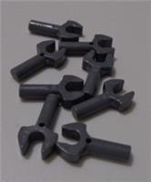 lego 48729 41005 - 6278155 stick spanner holder clasp Dark Stone Grey x8