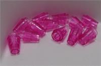 LEGO Pieces &Parts Cone 4589b - 6337637 1x1 Top Groove Clear Dark Pink x12