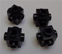 LEGO Parts & Pieces 4733 473326 Brick 1 X 1 Studs On 4 Sides Black x4